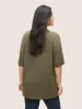 Solid Drop Shoulder Split Hem T-shirt sold by Bloomchic