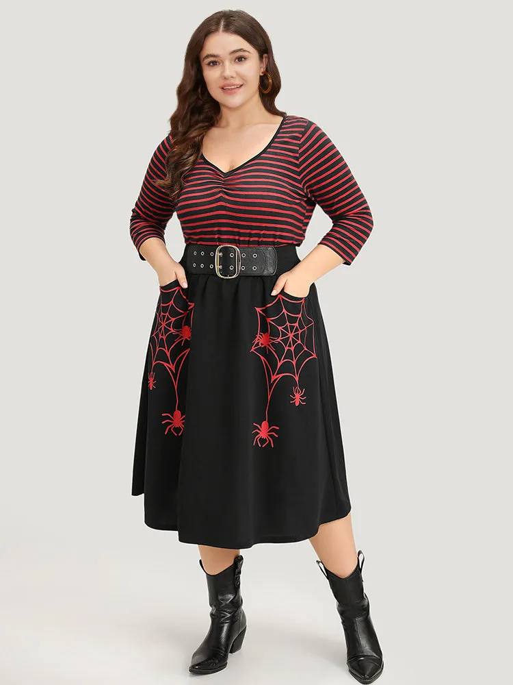 Halloween Spider Web Pocket Woven Skirt sold by Bloomchic product image thumbnail 5