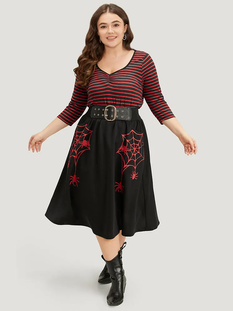 Halloween Spider Web Pocket Woven Skirt sold by Bloomchic product image thumbnail 3