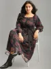 Floral Mesh Belted Gathered Lantern Sleeve Dress sold by Bloomchic