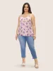 Floral Print Ruched Split Hem Cami Top sold by Bloomchic