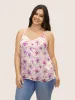 Floral Print Ruched Split Hem Cami Top sold by Bloomchic