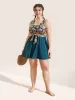 V Neck Floral Patchwork Knot Swim Dress sold by Bloomchic