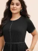 Stud Woven Pockets Midi Dress sold by Bloomchic