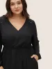 Hollow Out Lantern Sleeve Flutter Layered Hem Dress sold by Bloomchic