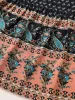 Paisley Print Belted Patchwork Ruffle Hem Dress sold by Bloomchic