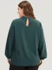 Anti-Wrinkle Asymmetrical Button Gathered Blouse sold by Bloomchic