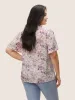 Floral Tie Neck Ruffles Lace Patchwork Blouse sold by Bloomchic