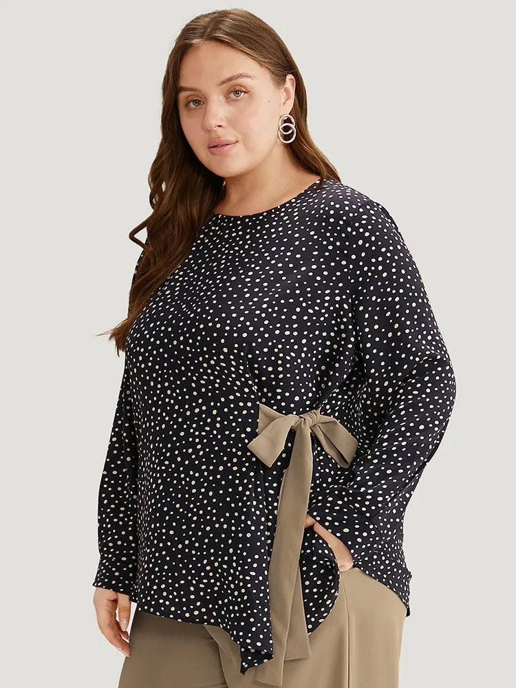 Polka Dot Ties Contrast Two-Piece Woven Top sold by Bloomchic product image thumbnail 3