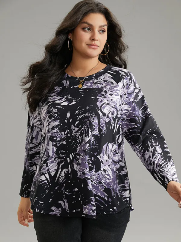 Tie Dye Curved Hem T-shirt sold by Bloomchic