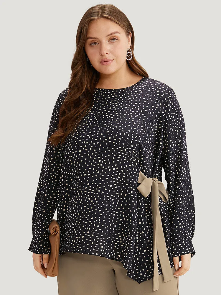 Polka Dot Ties Contrast Two-Piece Woven Top sold by Bloomchic