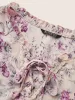 Floral Tie Neck Ruffles Lace Patchwork Blouse sold by Bloomchic