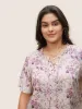 Floral Tie Neck Ruffles Lace Patchwork Blouse sold by Bloomchic