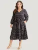 Striped Tie Neck Pocket Ties Dress sold by Bloomchic