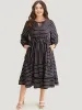 Striped Tie Neck Pocket Ties Dress sold by Bloomchic