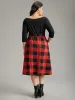 Plaid Pocket Boat Neck Patchwork Dress sold by Bloomchic