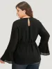 Chiffon Mesh Tiered Bell Sleeve Blouse sold by Bloomchic