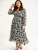 Silhouette Floral Print Lantern Sleeve Dress sold by Bloomchic