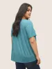 Solid Heather Button Detail Gathered T-shirt sold by Bloomchic