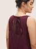 Solid Lace Panel Sleeveless Sleep Top sold by Bloomchic