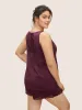 Solid Lace Panel Sleeveless Sleep Top sold by Bloomchic