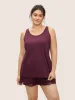 Solid Lace Panel Sleeveless Sleep Top sold by Bloomchic