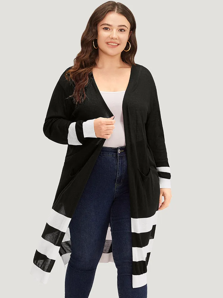 Supersoft Essentials Contrast Patched Pocket Maxi Cardigan sold by Bloomchic