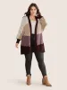 Colorblock Contrast Texture Dolman Sleeve Cardigan sold by Bloomchic