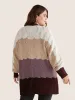 Colorblock Contrast Texture Dolman Sleeve Cardigan sold by Bloomchic