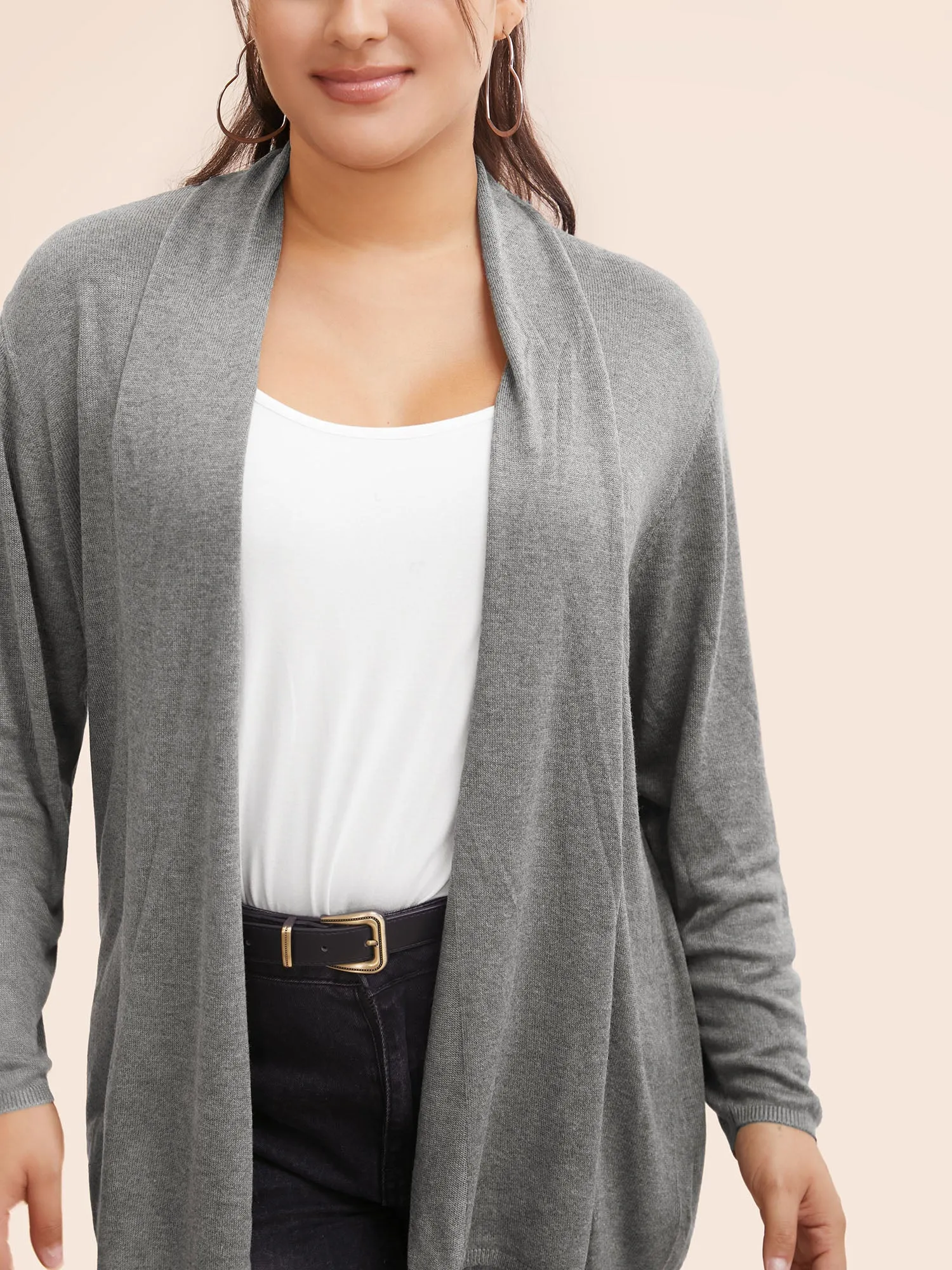 Supersoft Essentials Plain Lapel Collar Drape Cardigan sold by Bloomchic product image thumbnail 3
