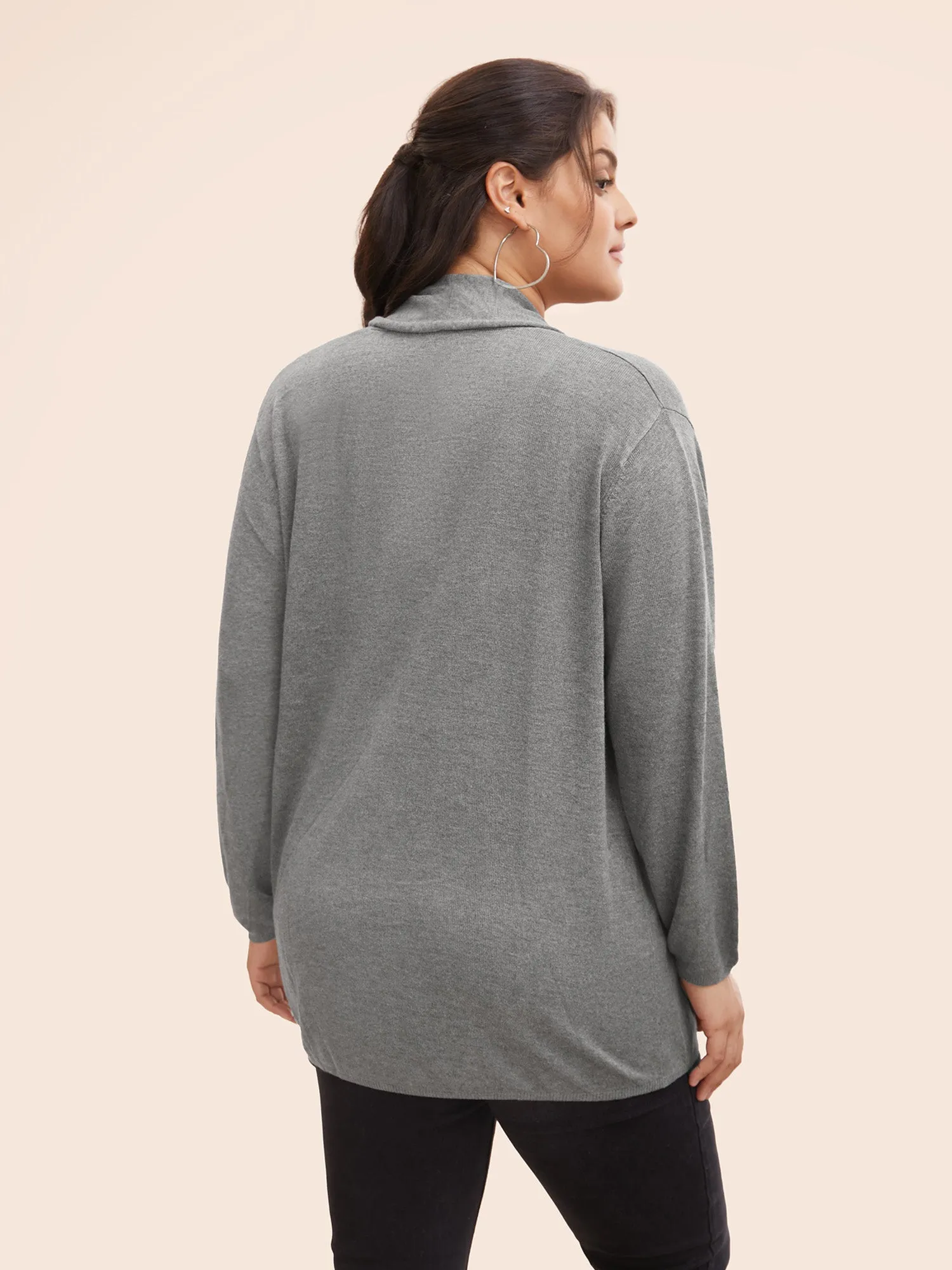 Supersoft Essentials Plain Lapel Collar Drape Cardigan sold by Bloomchic product image thumbnail 2