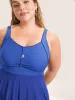 Solid Heart Neckline Gathered Dress sold by Bloomchic