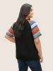 Striped Contrast Raglan Sleeve Round Neck T-shirt sold by Bloomchic