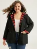 Halloween Zipper Drawstring Plaid Contrast Patchwork Jacket sold by Bloomchic