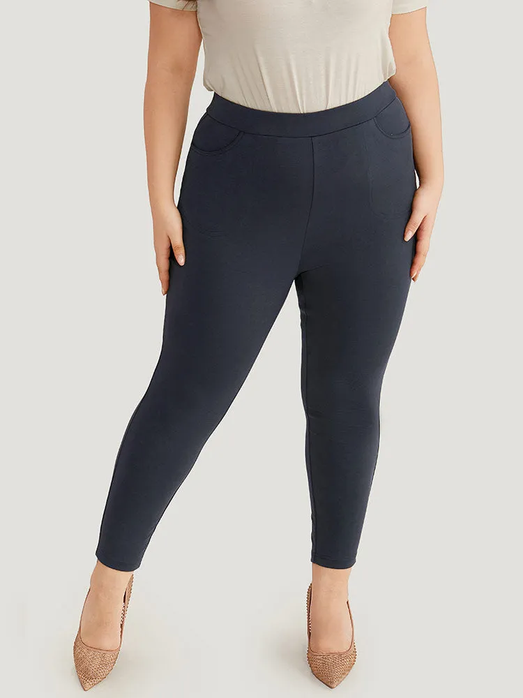 Plain High Rise Skinny Pocket Pants sold by Bloomchic