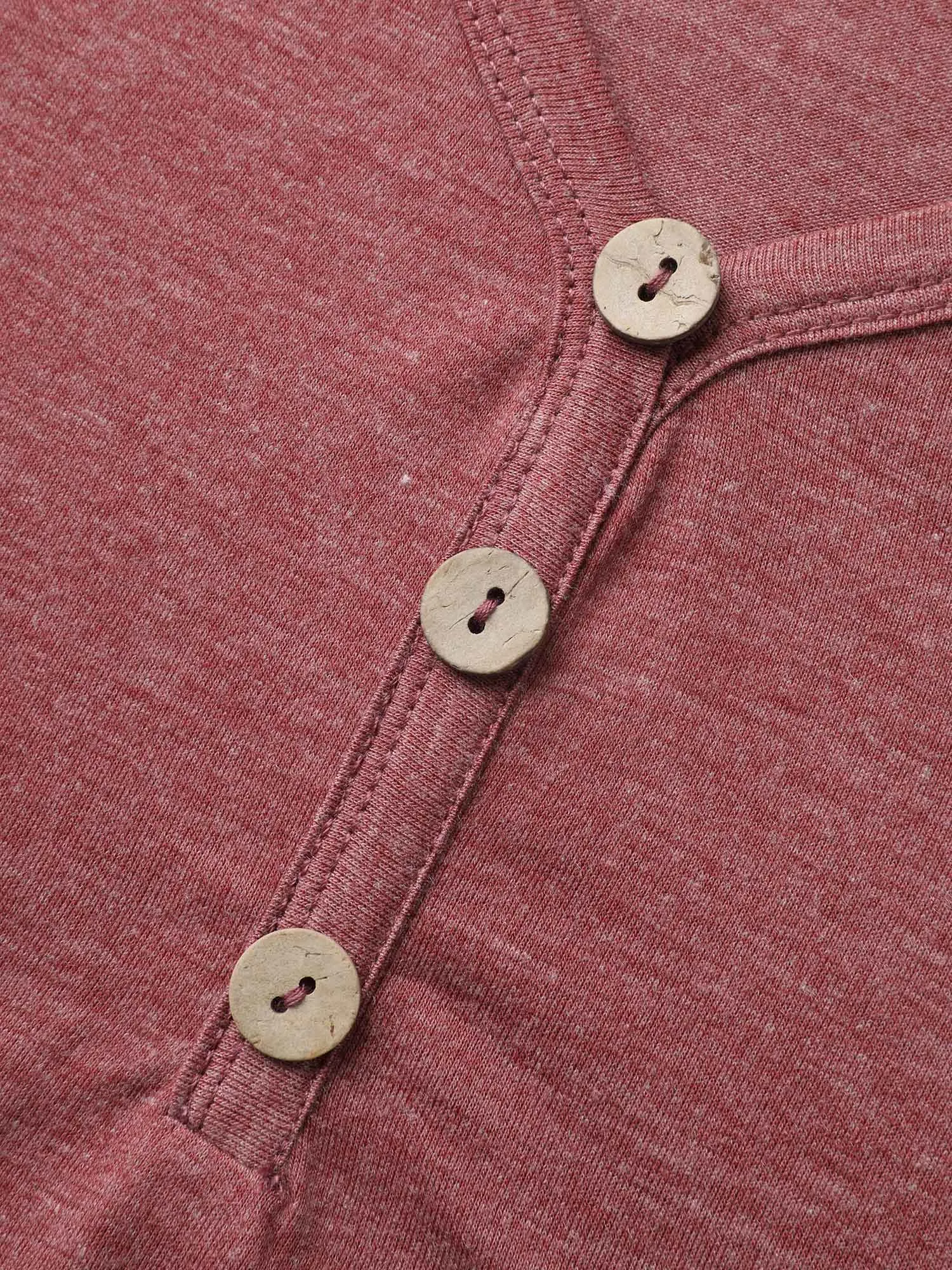 Solid Heather Crew Neck Button Detail T-shirt sold by Bloomchic product image thumbnail 5
