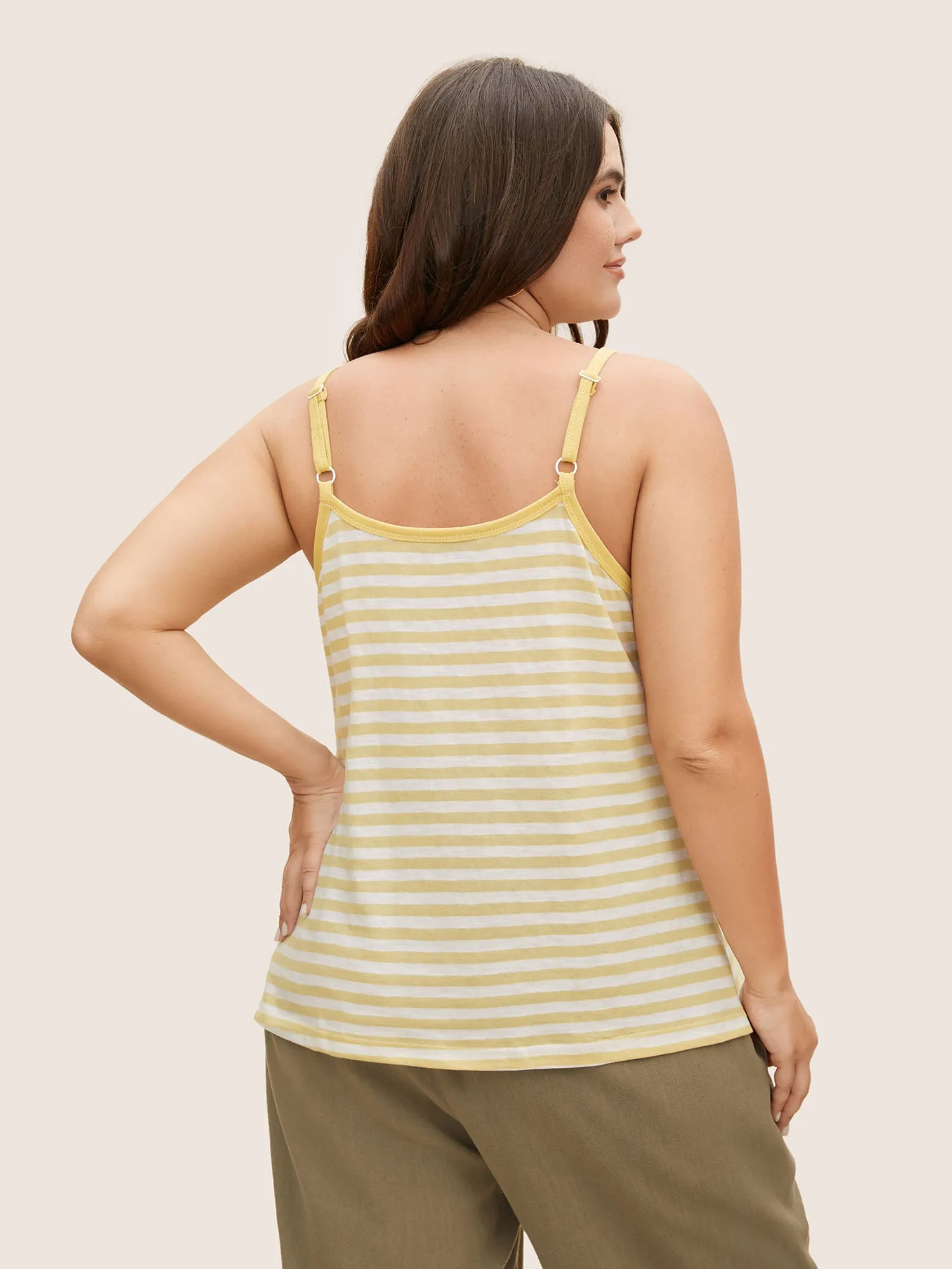 Cotton Contrast Striped Adjustable Straps Cami Top sold by Bloomchic product image thumbnail 4