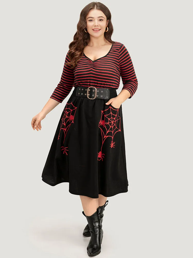 Halloween Striped Two Tone Ruched T-shirt sold by Bloomchic