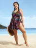 V Neck Marine Elements Print Swim Dress sold by Bloomchic