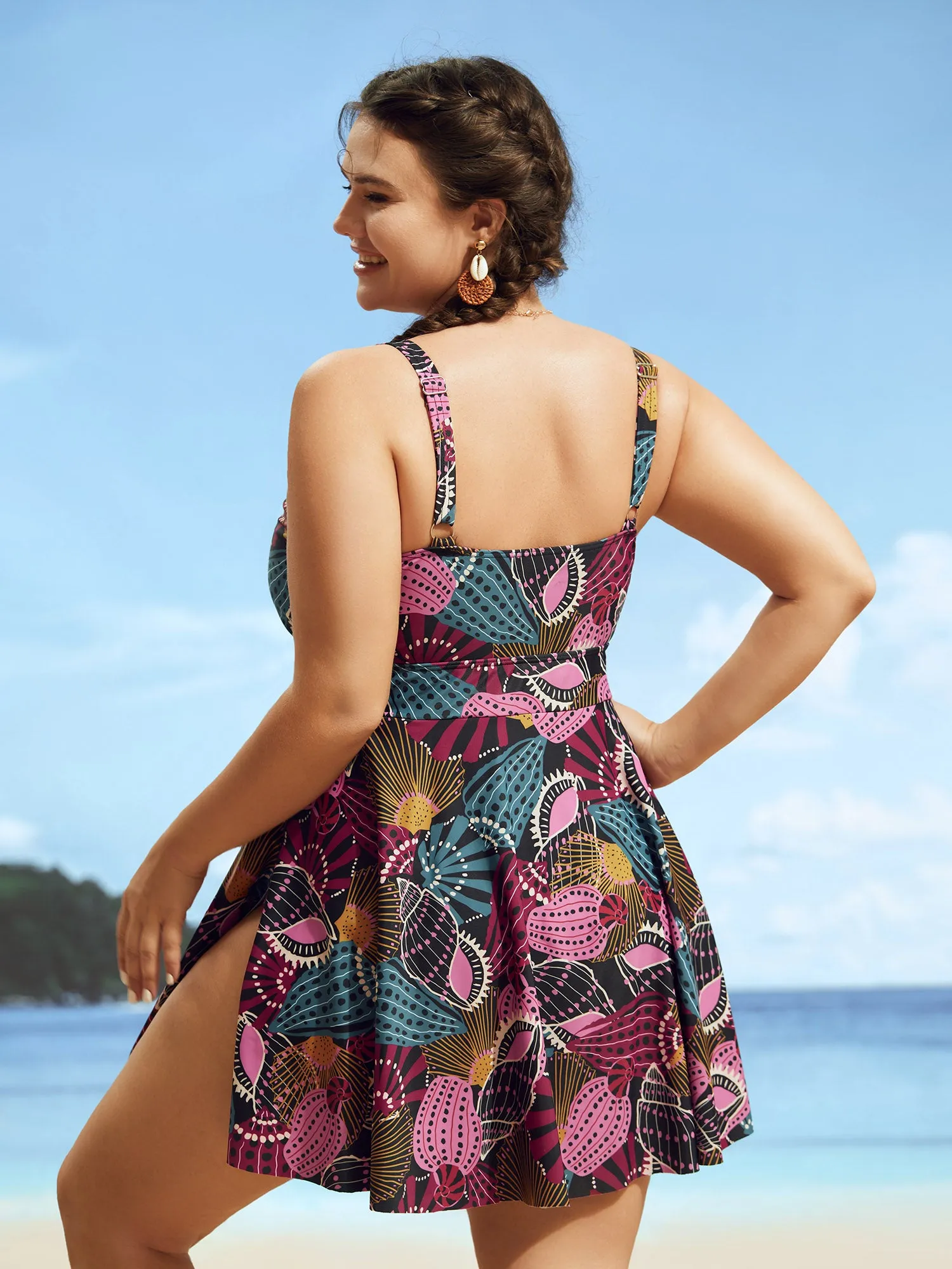 V Neck Marine Elements Print Swim Dress sold by Bloomchic product image thumbnail 2