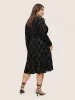 Velvet Rhinestone Pocket Overlap Collar Dress sold by Bloomchic