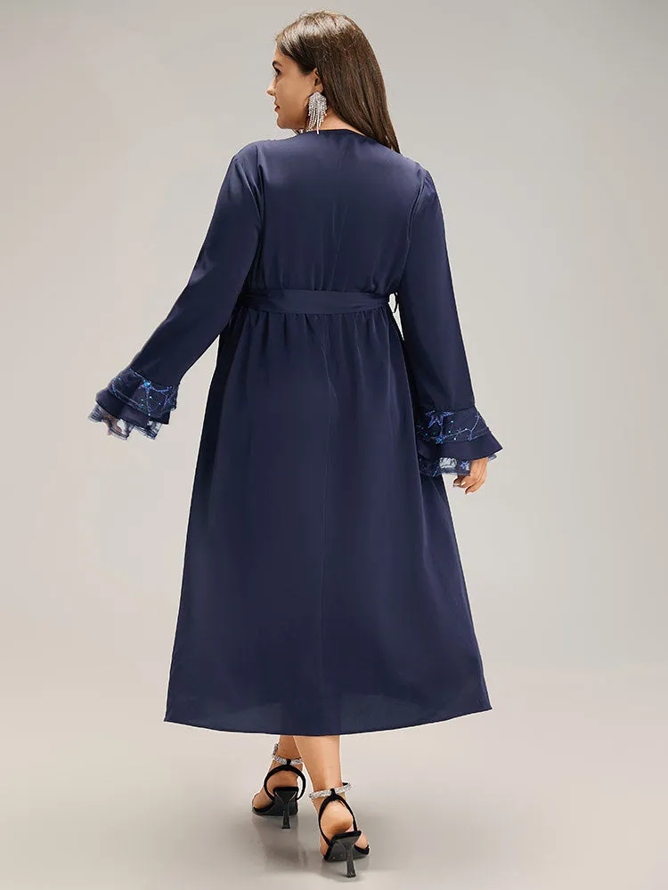 Star Sequin Mesh Layered Sleeve Dress sold by Bloomchic product image thumbnail 3