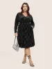 Velvet Rhinestone Pocket Overlap Collar Dress sold by Bloomchic