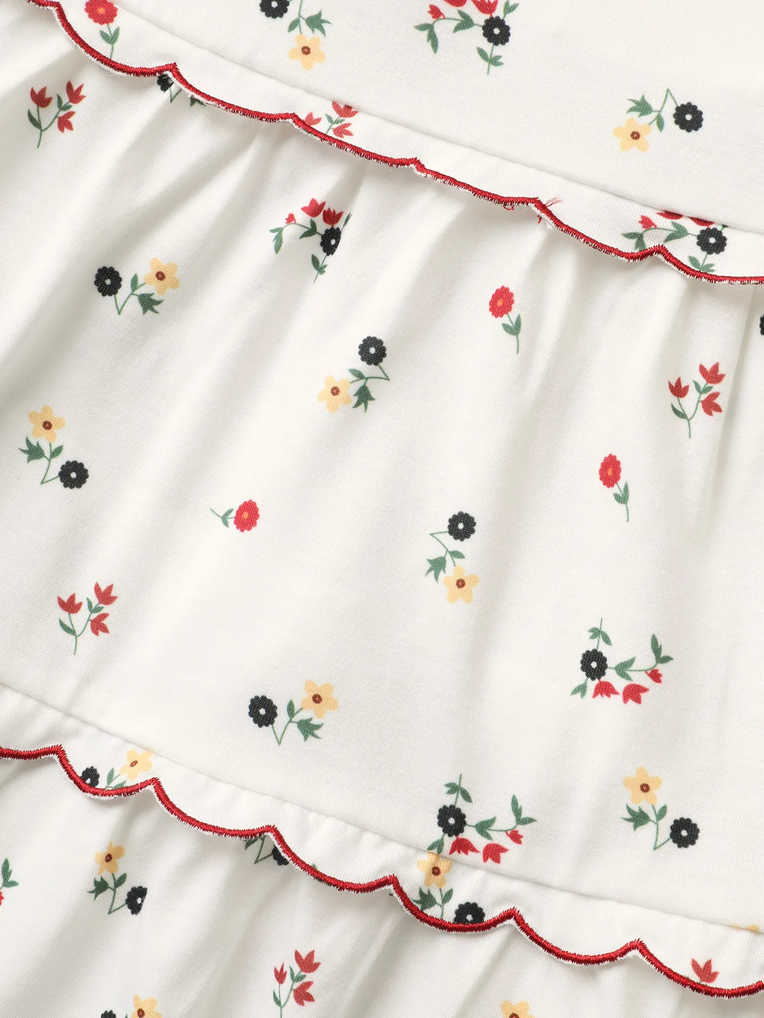 Ditsy Floral Tiered Hem Scalloped Trim Cami Top sold by Bloomchic product image thumbnail 5