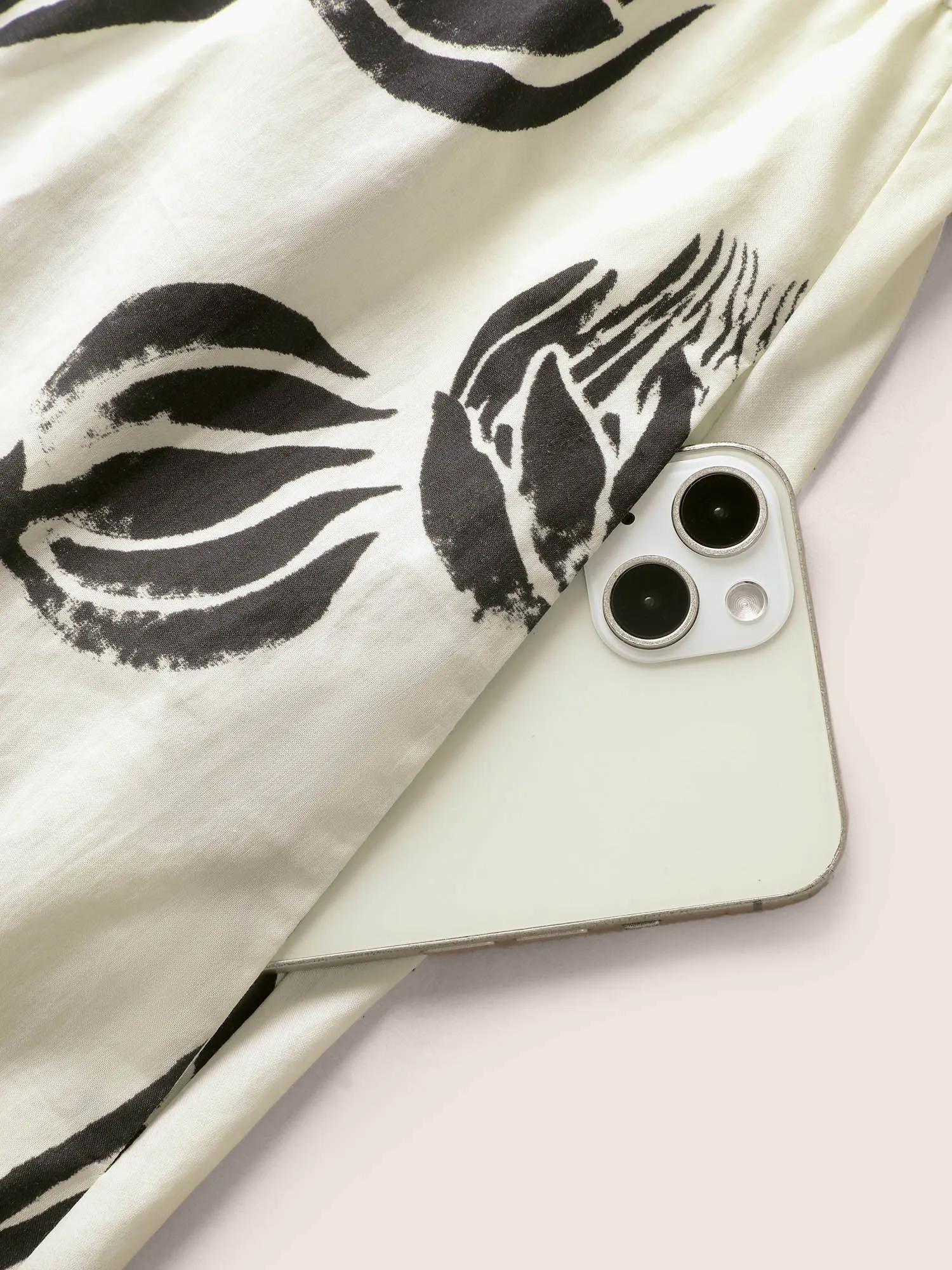 V Neck Floral Print Ruffle Cap Sleeve Dress sold by Bloomchic product image thumbnail 5