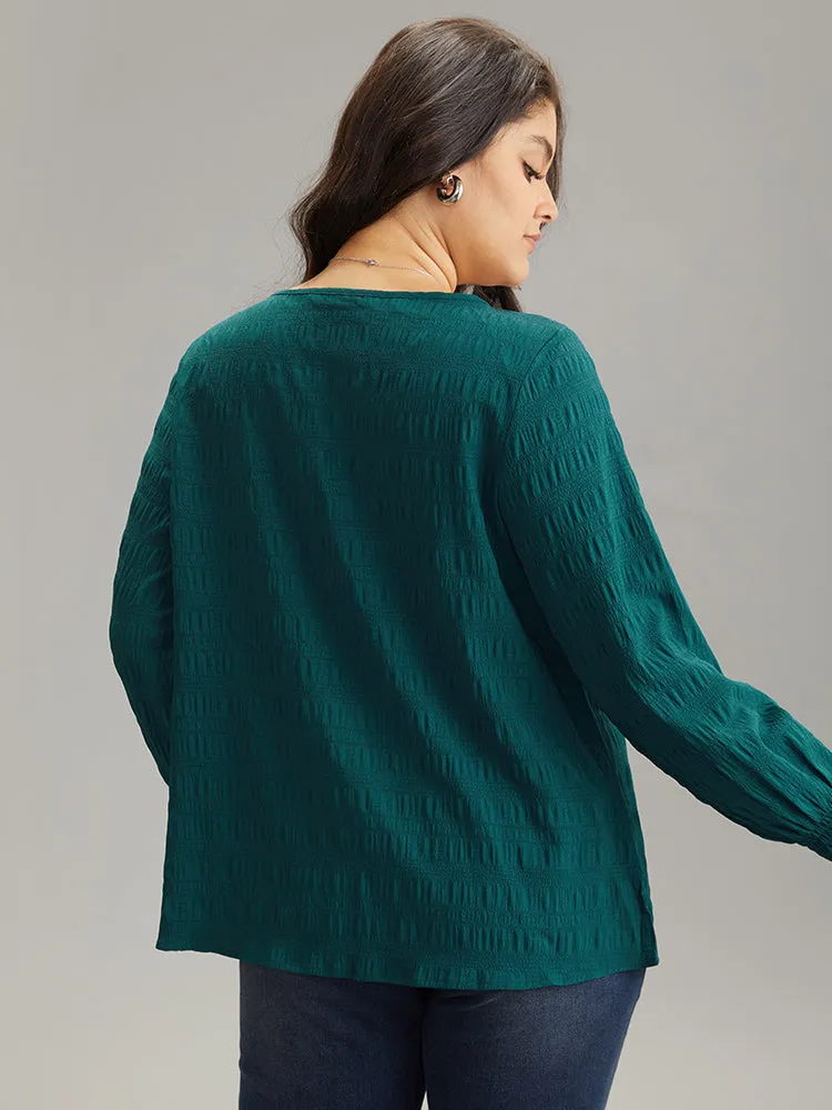 Plain Textured Shirred Gathered Blouse sold by Bloomchic product image thumbnail 2