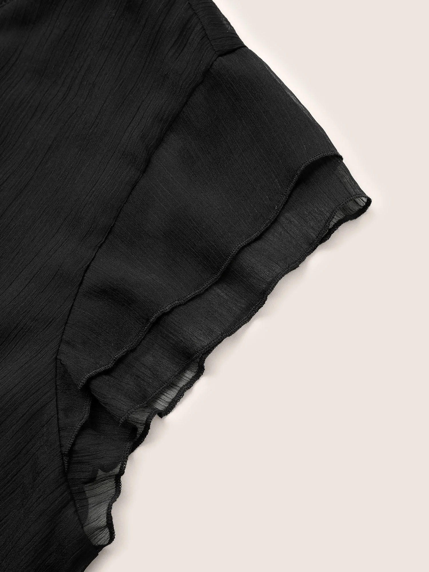 Solid Mesh Belted Ruffle Cap Sleeve Dress sold by Bloomchic product image thumbnail 5