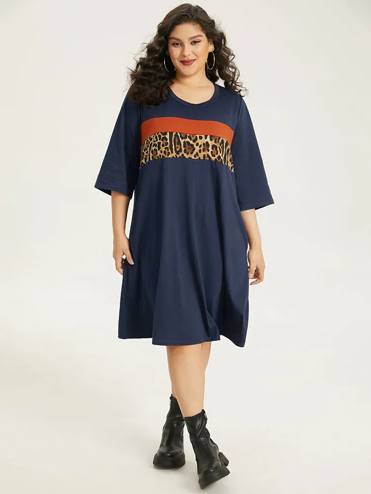 Supersoft Essentials Leopard Patchwork Colorblock Dress sold by Bloomchic product image thumbnail 5