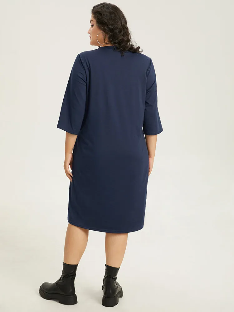 Supersoft Essentials Leopard Patchwork Colorblock Dress sold by Bloomchic product image thumbnail 2