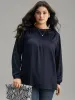 Static-Free Plain Gathered Blouse sold by Bloomchic
